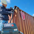 Protective Guard with Air-Extraction Outlet — Bristle Blaster® Pneumatic